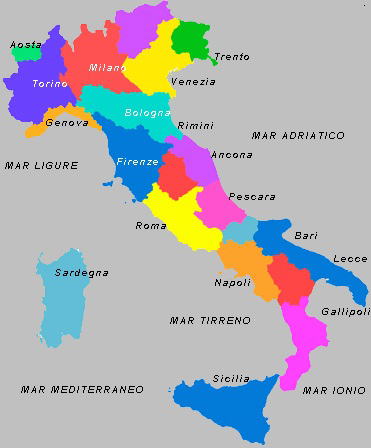 Map of italy with cities