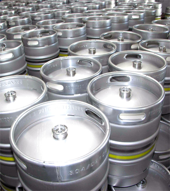 Beer kegs containers and wine oil containers in stainless steel, beer kegs, 