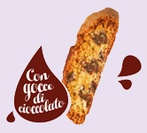 Cantucci cookies prepared with dark chocolate chips