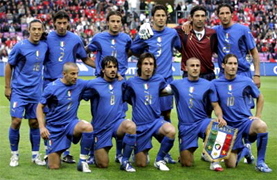 WE ARE THE FOOTBALL SOCCER CHAMPIONS... For only the second time in World Cup history, the final was settled on a penalty shootout. Fabio Grosso, the goal hero in the semifinal against Germany, scored the winning penalty for four-time champions Italy... Materazzi had been busy at both ends of the field. The Italian defender conceded a penalty and scored a goal in the first half to even the match against France at 1-1 in the World Cup final